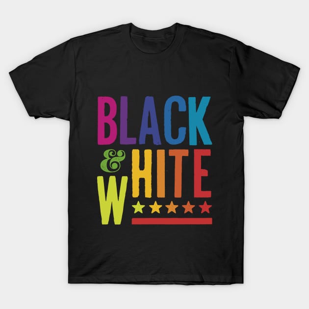 Colorful Black and White T-Shirt by Dellan